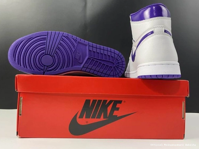 Official Maikesneakers CD0461-151 COURT AIR HIGH JORDAN 1 PURPLE RETRO 0816